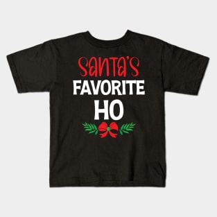 Santa's Favorite Ho, Snta New Year Christmas Xmas Kids T-Shirt